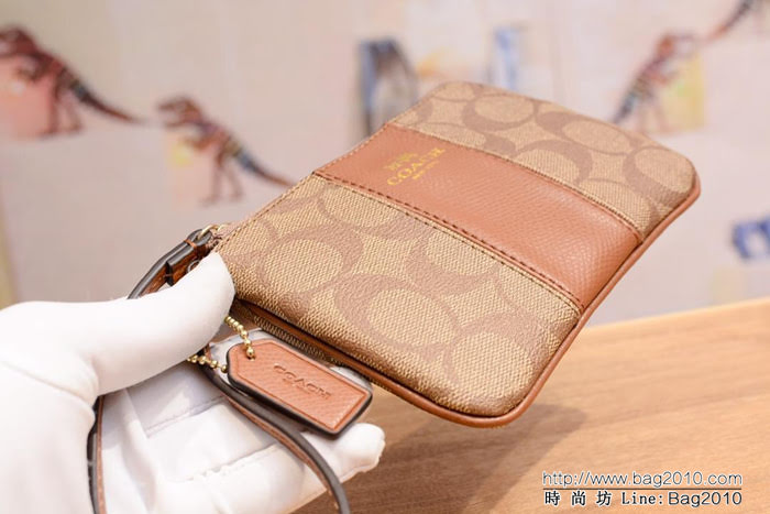 COACH蔻馳 原單級別 COACH 短款零錢包 拉鏈手包 簡單時尚 頭層牛皮 64233  Chz1286